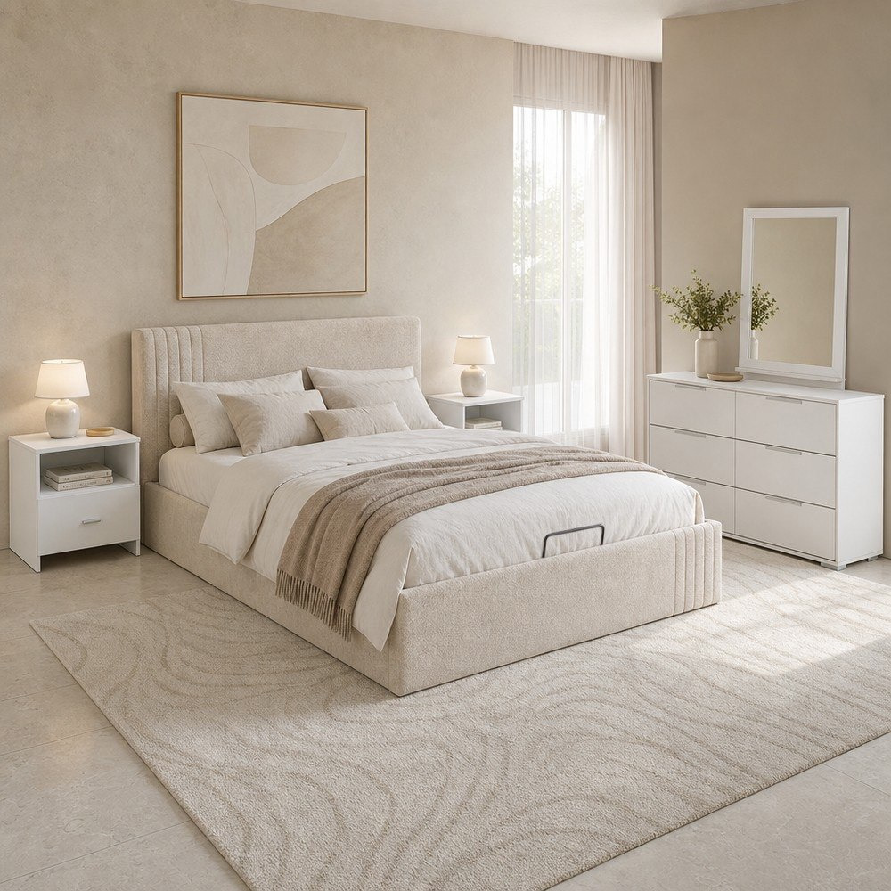 Frankfurt 5-Piece Queen Upholstered Hydraulic Bedroom Package-hbxfurniture-bedsandbedsets-bedroomsets-queen-image-1