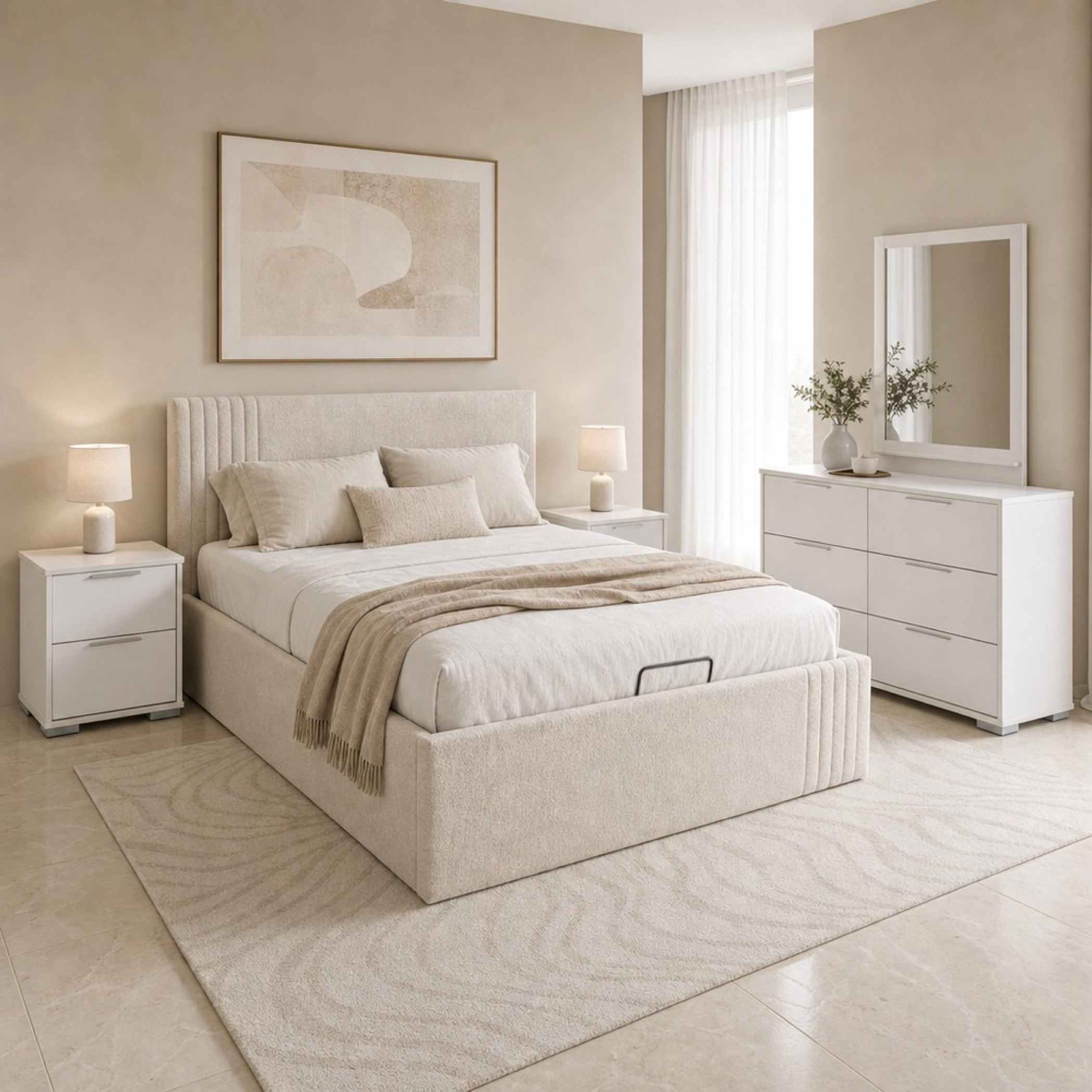 Frankfurt 5-Piece Upholstered Queen Hydraulic Bedroom Package-hbxfurniture-bedsandbedsets-bedroomsets-queen-image-1