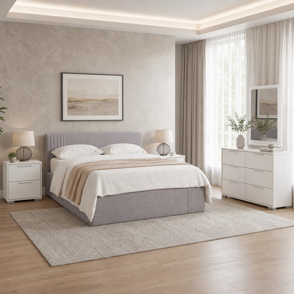 Frankfurt 5-Piece Queen Upholstered Hydraulic Bedroom Package-hbxfurniture-bedsandbedsets-bedroomsets-queen-image-1