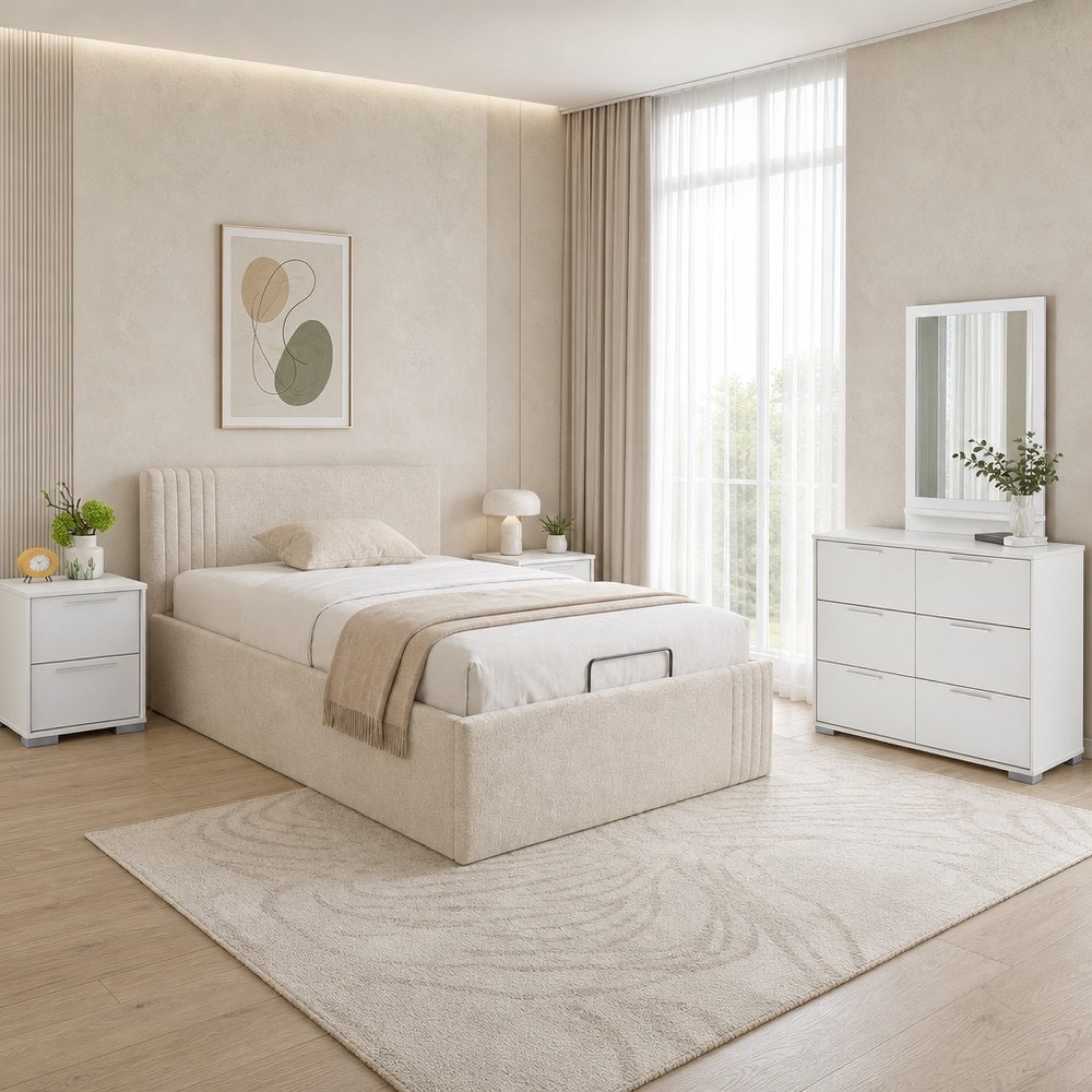 Frankfurt 5-Piece Upholstered Queen Hydraulic Bedroom Package-hbxfurniture-bedsandbedsets-bedroomsets-queen-image-1