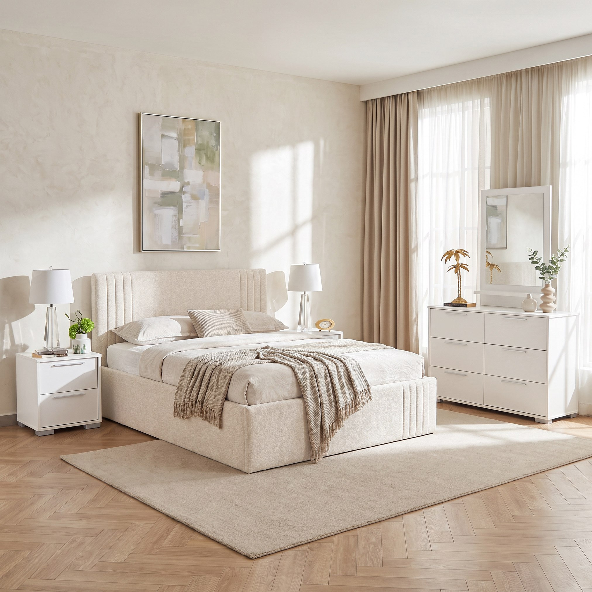 Frankfurt 5-Piece Upholstered Queen Hydraulic Bedroom Package-hbxfurniture-bedsandbedsets-bedroomsets-queen-image-1