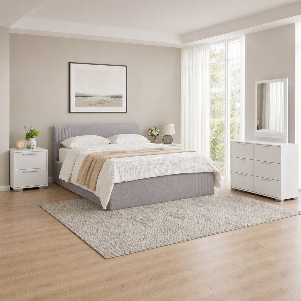 Frankfurt 5-Piece Upholstered Queen Hydraulic Bedroom Package-hbxfurniture-bedsandbedsets-bedroomsets-queen-image-1