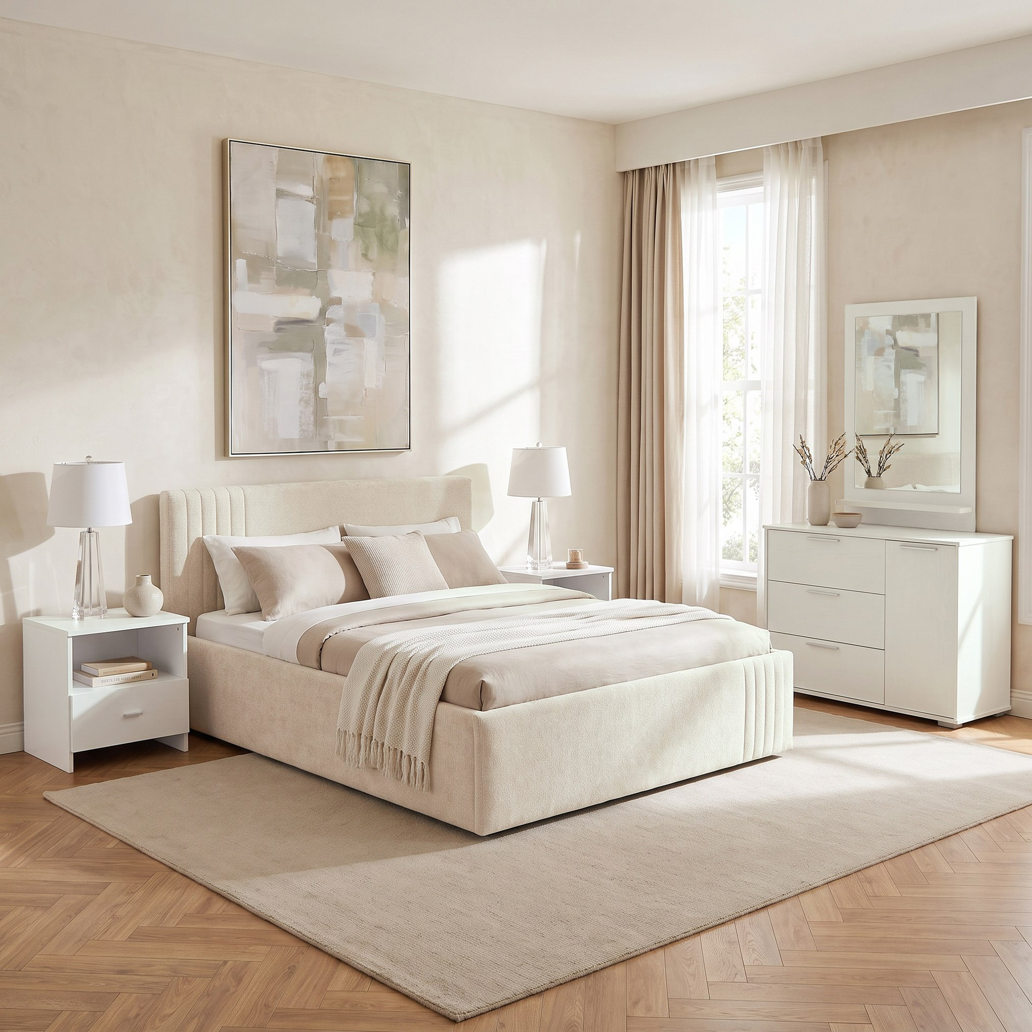Frankfurt 5-Piece Queen Upholstered Hydraulic Bedroom Package-hbxfurniture-bedsandbedsets-bedroomsets-queen-image-1