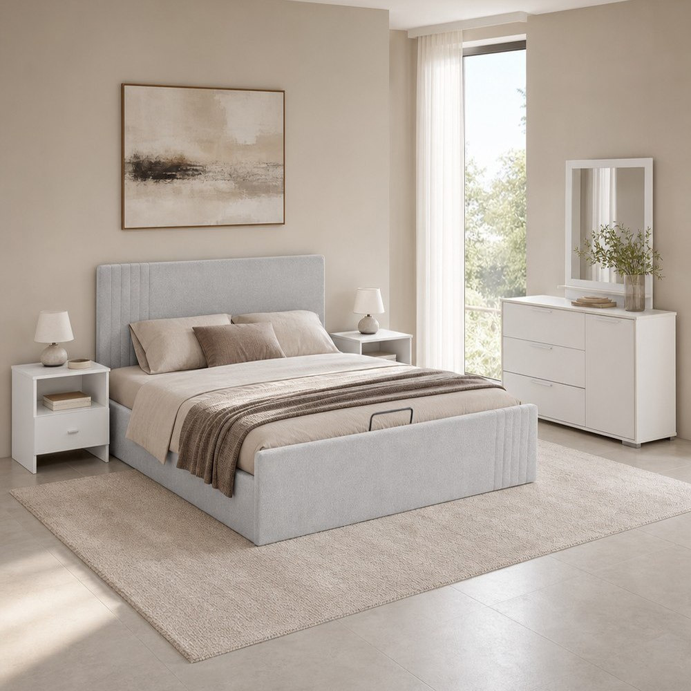 Frankfurt 5-Piece Upholstered Queen Hydraulic Bedroom Package-hbxfurniture-bedsandbedsets-bedroomsets-queen-image-1