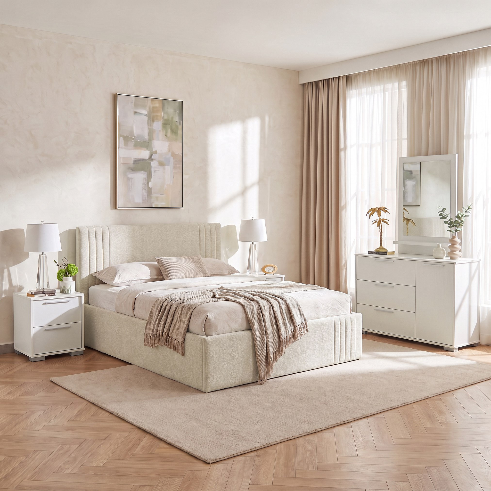 Frankfurt 5-Piece Upholstered Queen Hydraulic Bedroom Package-hbxfurniture-bedsandbedsets-bedroomsets-queen-image-1