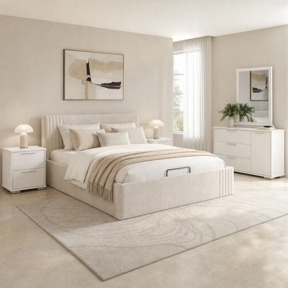 Frankfurt 5-Piece Queen Upholstered Hydraulic Bedroom Package-hbxfurniture-bedsandbedsets-bedroomsets-queen-image-1