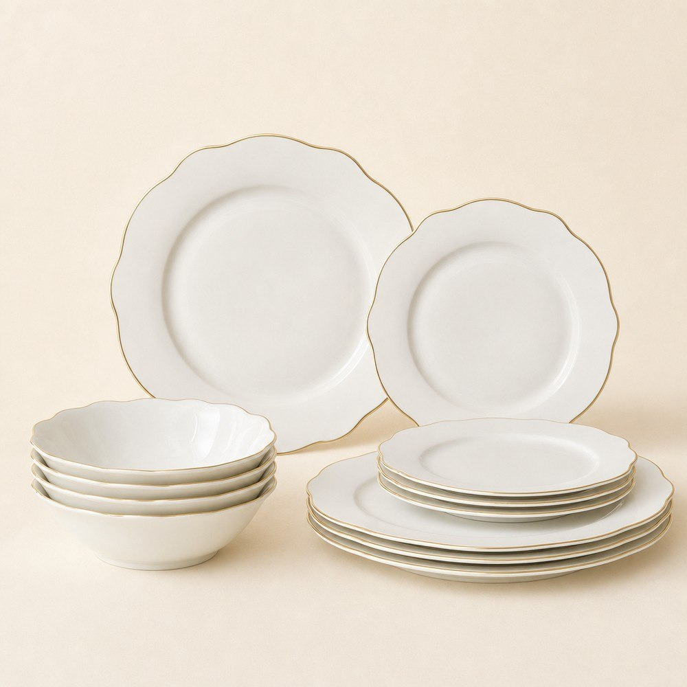 طقم عشاء 12 قطعة من آيفوري - يخدم 4 أفراد-hbxdiningroom-tabletop-dinnersets-image-1