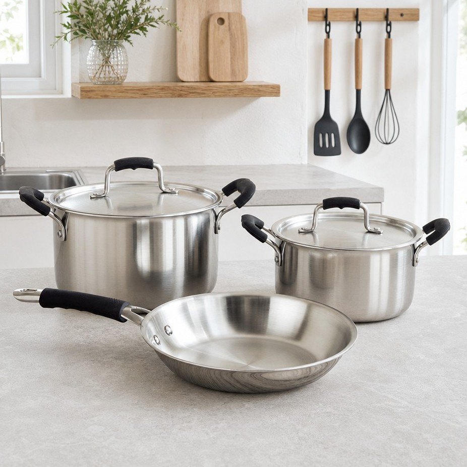 Glisten Tri Ply Cookware - Set of 5-hbxkitchen-cookware-image-1