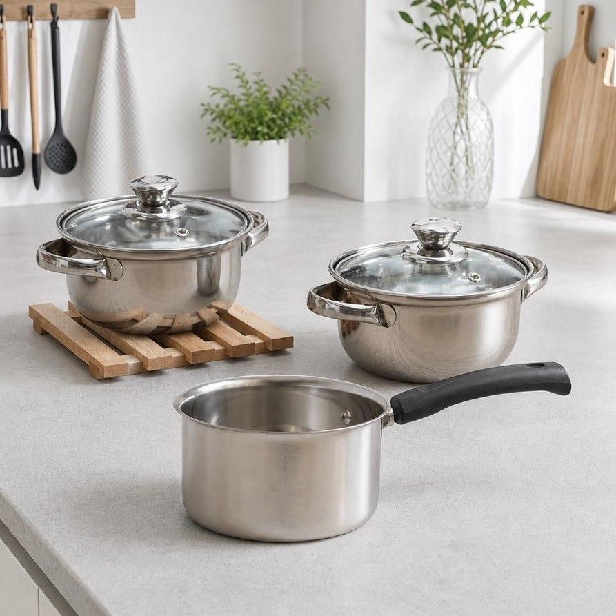 طقم أواني طهي ستانلس ستيل 5 قطع من ستيلو-hbxkitchen-cookware-image-1