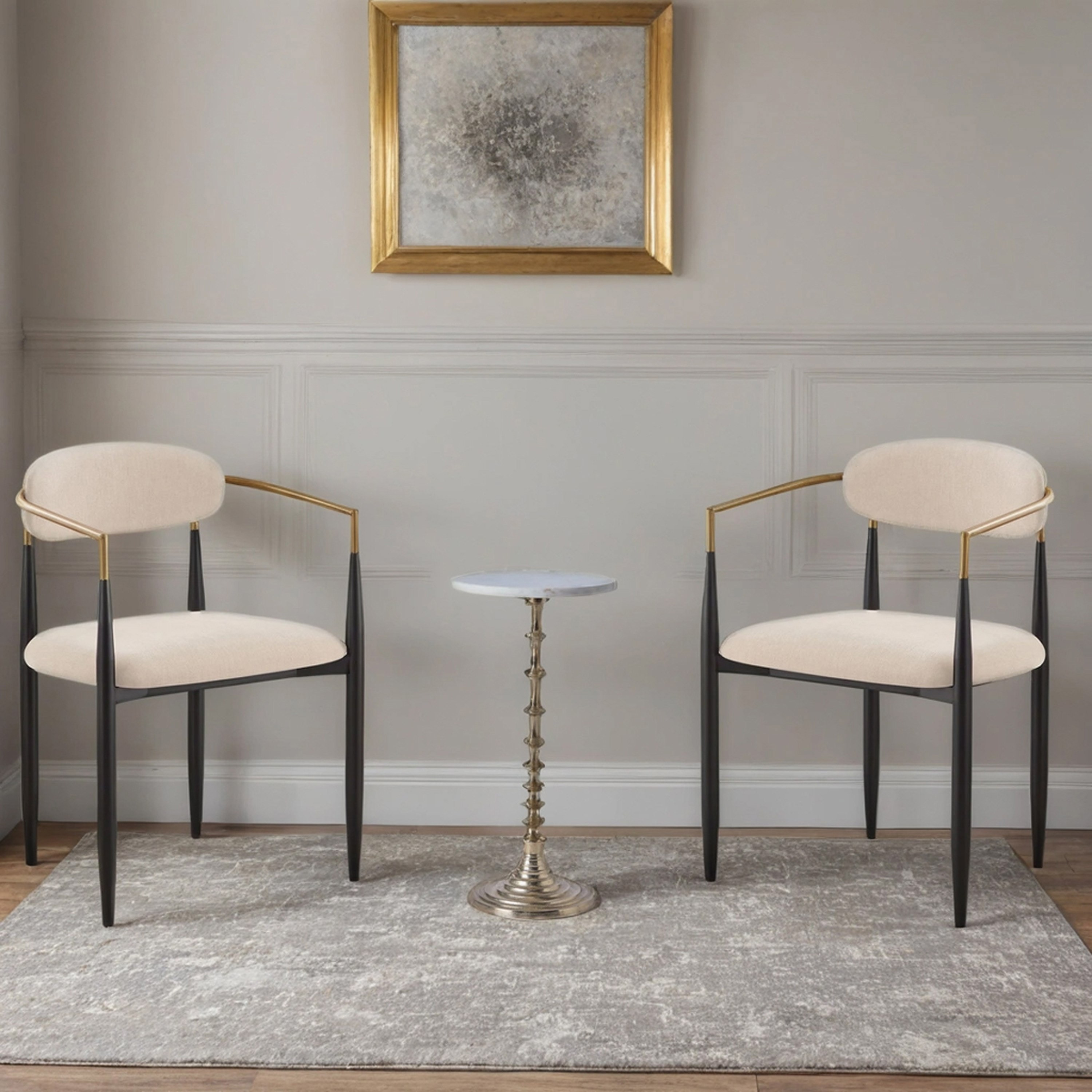 Roma Genuine Marble Top with Nayalis Chair Package-hbxfurniture-diningtablesandsets-diningsets-twoseater-image-1